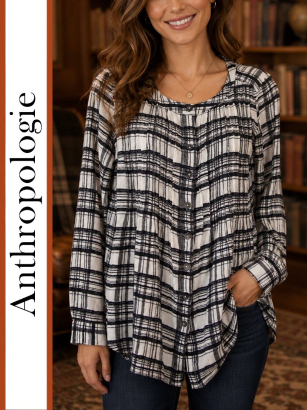 Anthropologie/By Anthropologie | Plaid Pattern Tunic Shirt